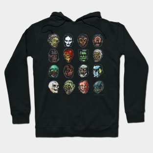 Horror Movie Monster Masks (color) Hoodie